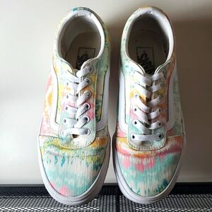 VANS OFF THE WALL Tye Dye Pastel Sneakers  Skate Shoes Women's 8.5